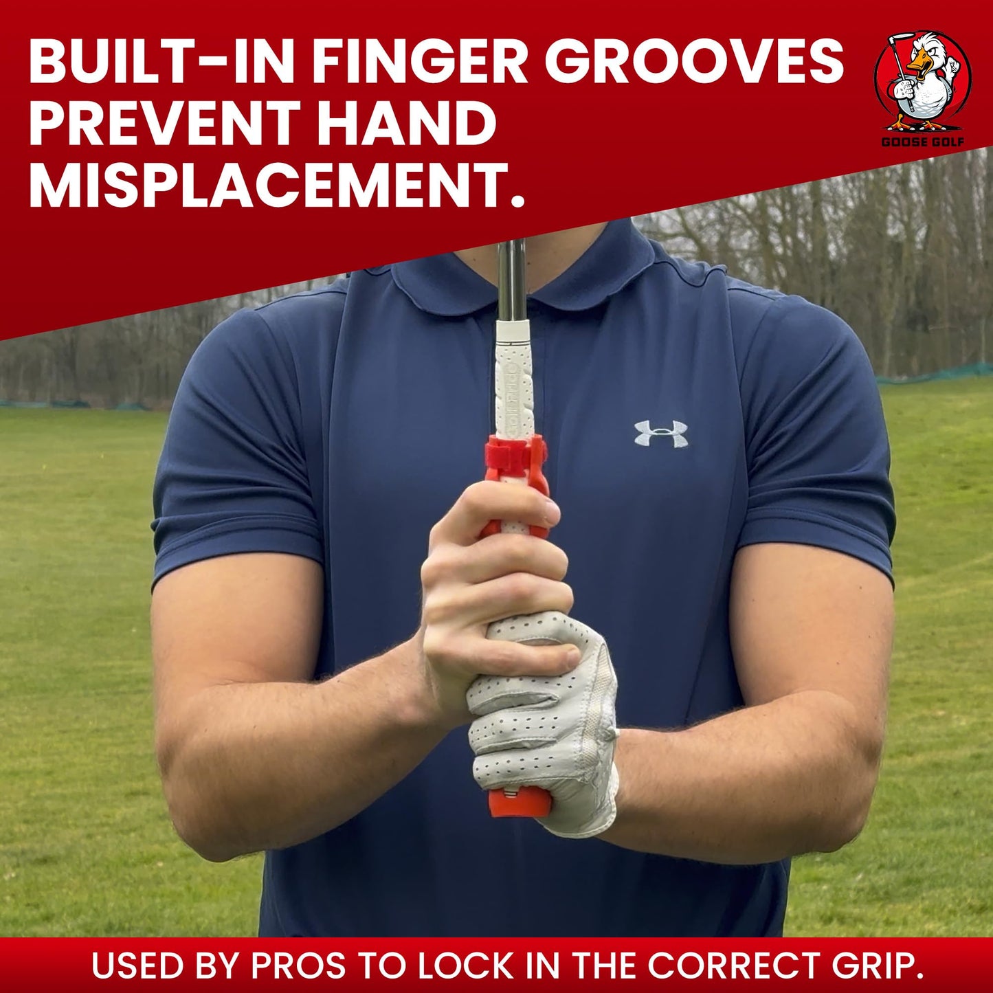 Golf Grip Trainer – Golf Training Aid for Correct Hand Positioning, Fits All Golf Clubs, Build Proper Grip Fundamentals for Consistent Practice