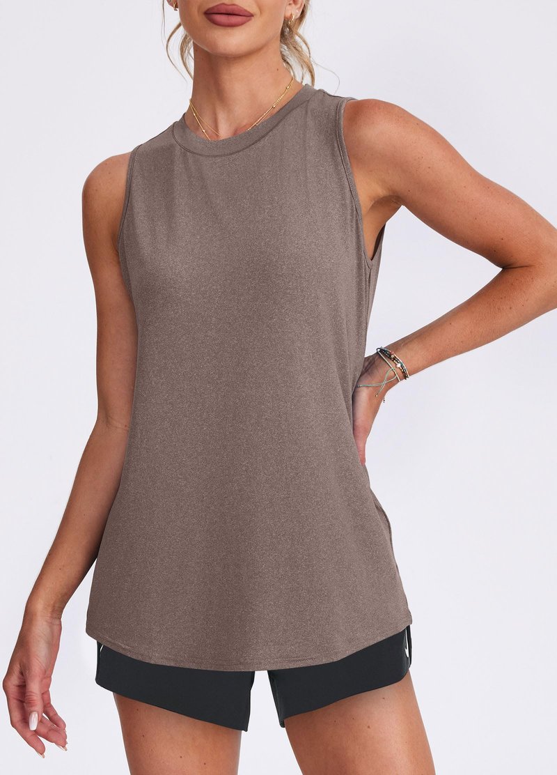 XIEERDUO Workout Tank Tops for Women Sleeveless Running Shirts Activewear Gym Yoga Tops Camel Brown XL