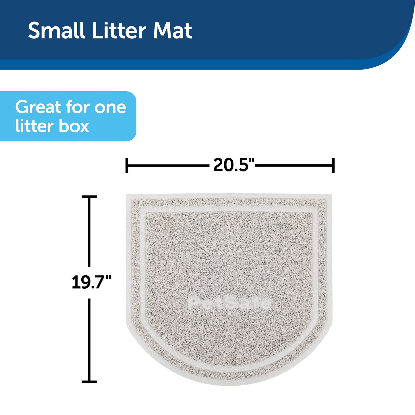 PetSafe Anti-Tracking Litter Mat - Traps Crystal and Clay Clumping Cat Litter - Durable Mesh Material - Easy to Clean Mat - Compatible with All Cat Litter Boxes - Small Size