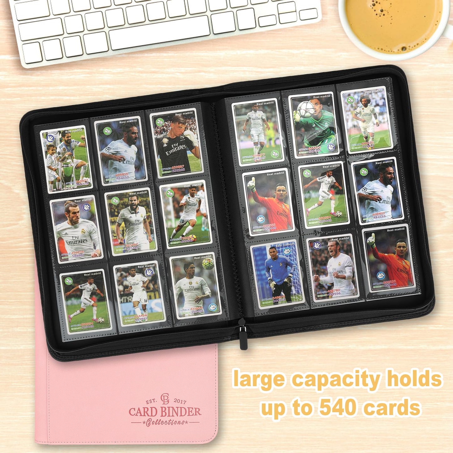 Foalgo Trading Card Binder, Card Collection Binder Album Folder with 540 Side Loading Pockets, 9 Pocket Trading Card Album Folder for TGC,MTG, Baseball Cards, Yugioh