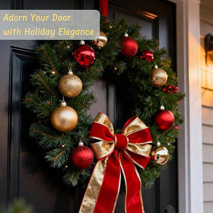 Christmas Tree Decorations Ornament Set, 50ct Red and Gold Shatterproof Christmas Ball Ornaments Hanging Xmas Holiday Party Decor(1.57"-2.36")