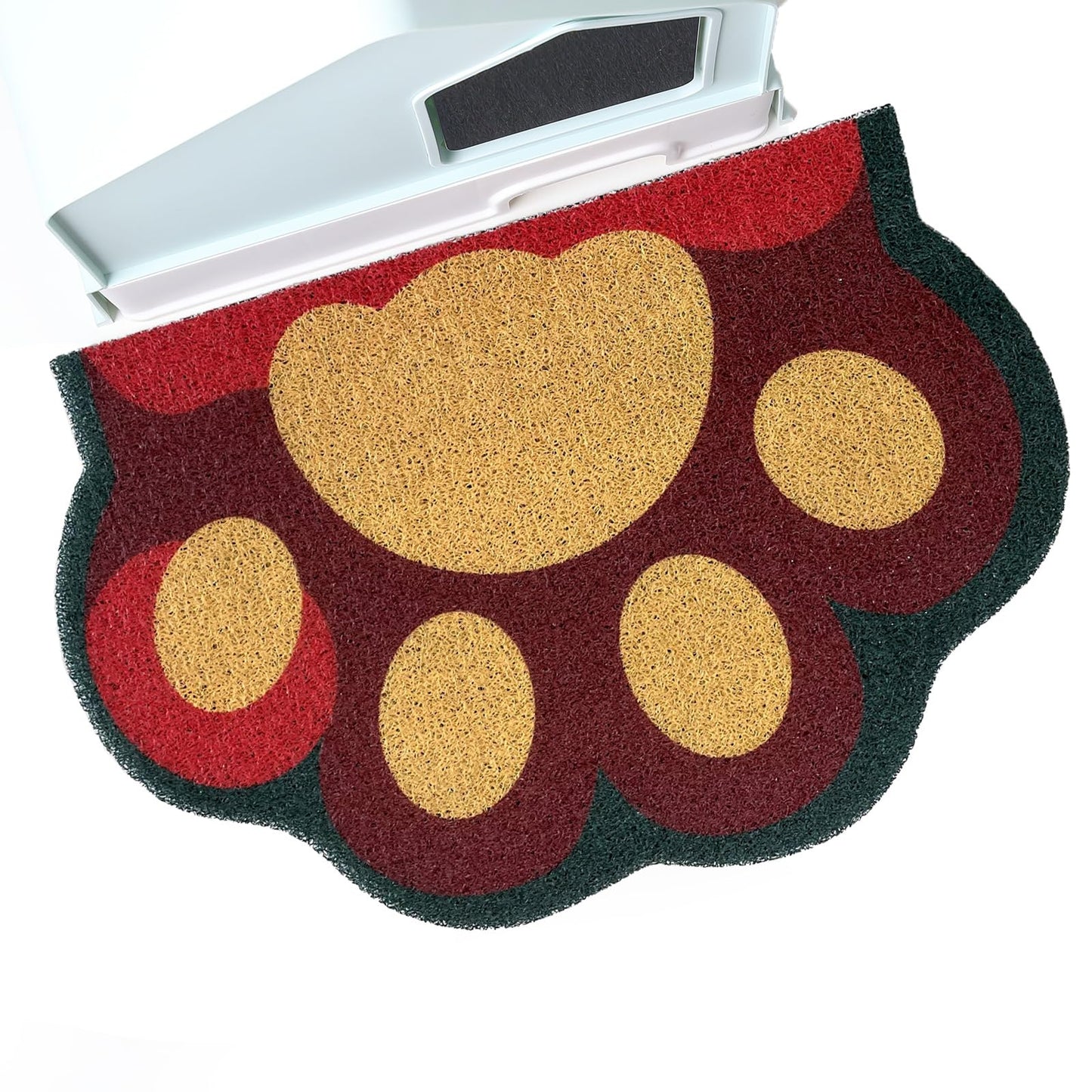 Rarenut Cute Cat Litter Mat 24”x16”, Litter Box Mat, Litter Trapping Mat, Soft on Kitty Paws, Easy Clean, Anti Slip, Pet Accessories, Door Floor mats - Red Green60*40