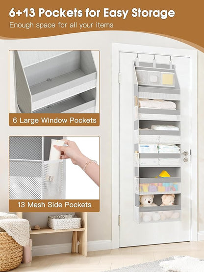 Criusia Over The Door Organizer, Heavy-Duty 6-Shelf Hanging Storage