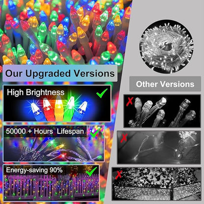612 LED Christmas Lights with 136 Drops, 60ft 12 Modes Hanging ice String Lights with Timer & Dimmable & Waterproof, Plug-in Fairy Lights for Tree Holiday Wedding Party Christmas Decor Multicolor