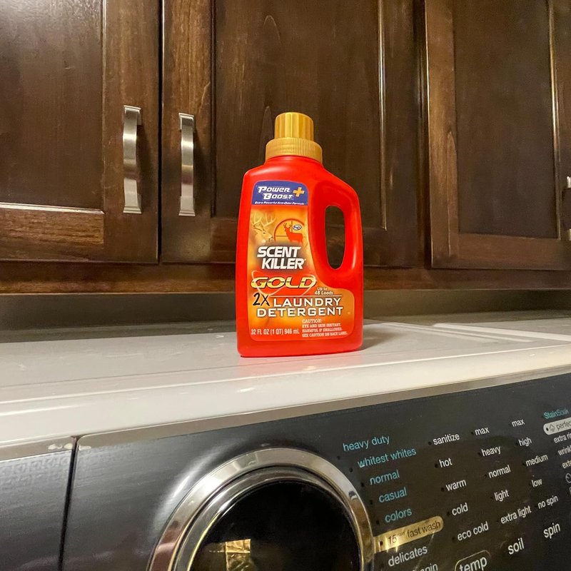 Scent Killer Gold Scent-Free Laundry Detergent - Odor Eliminator for Hunting Gear | 32 Fl Oz (Pack of 2)