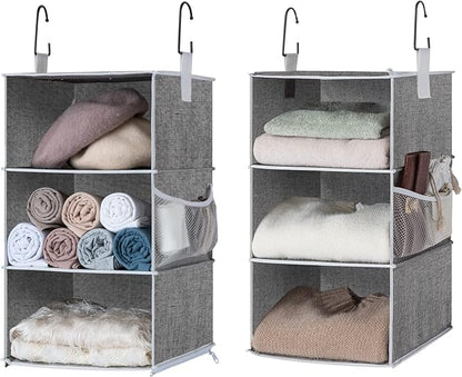 StorageWorks 6-Shelf Closet Organizers, Two 3-Shelf Separable Hanging Shelves