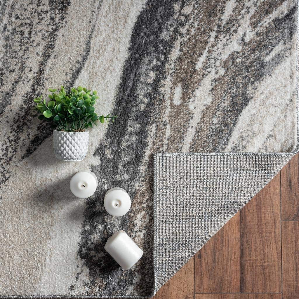 LUXE WEAVERS Lagos Collection 7983 Abstract Grey 4x5 Art Deco Area Rug