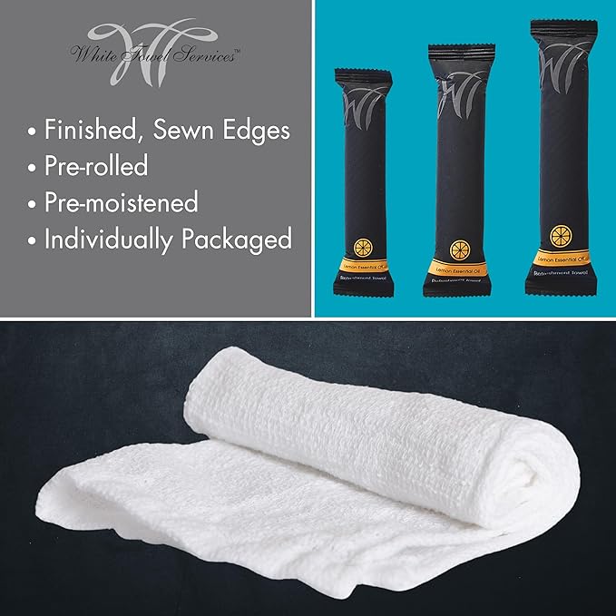 White Towel Services 8" x 8in Moist Cotton Towel Individually Wrapped