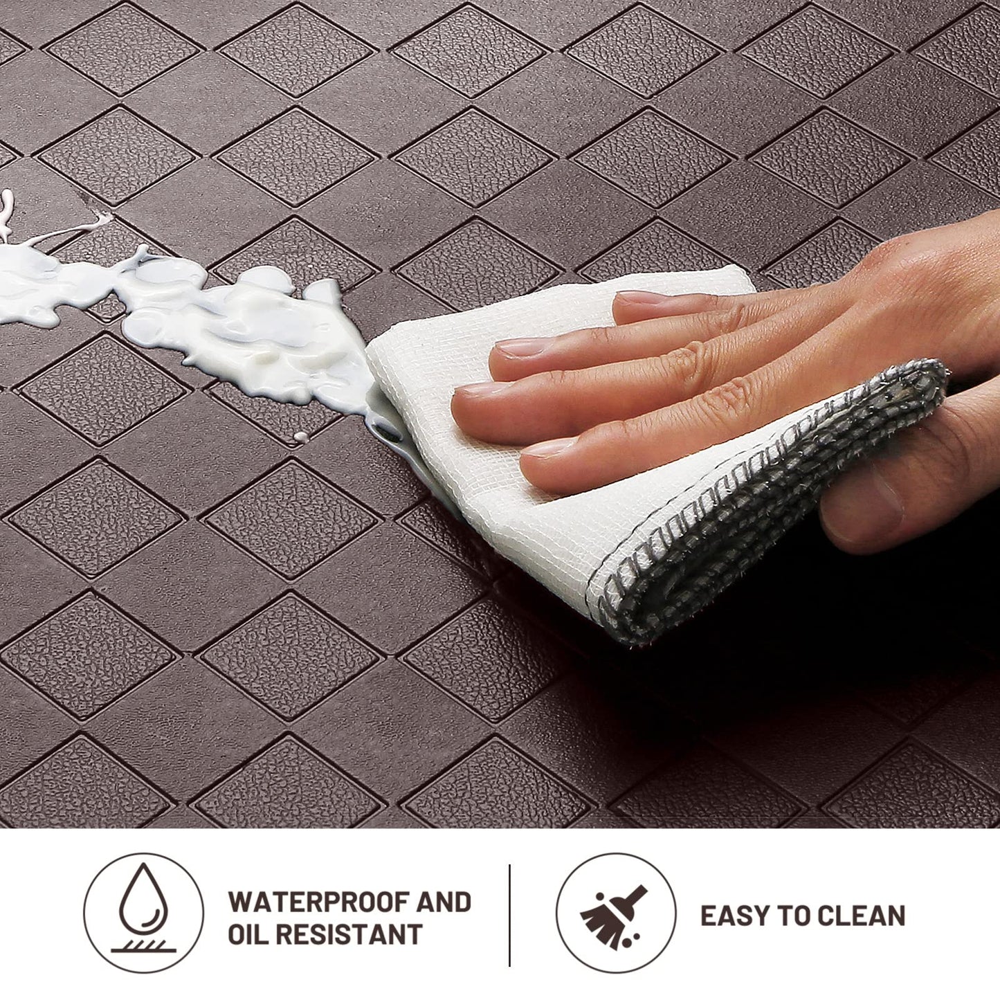 HappyTrends Kitchen Mat Cushioned Anti-Fatigue Kitchen Rug,17.3"x39",Thick Waterproof Non-Slip Kitchen Mats and Rugs Heavy Duty Ergonomic Comfort Rug for Kitchen,Floor,Office,Laundry,Chocolate