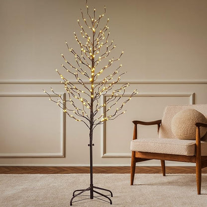 LIGHTSHARE 6FT 240L LED Star Light Tree, for Home Festival Party Christmas, Indoor and Outdoor Use, Warm White