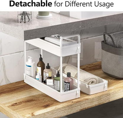 SOLEJAZZ Slim Rolling Storage Cart with Wheels 3 Tier Skinny Bathroom Storage Organizer Thin Laundry Room Utility Cart Space-Saving for Bedside Kitchen Office Small Narrow Places, White