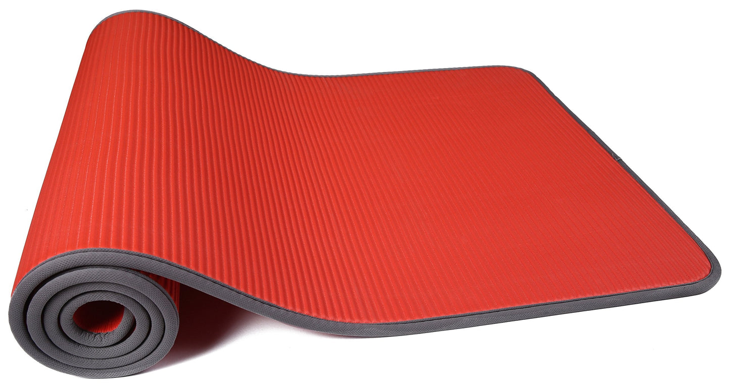 Fitvids All-Purpose 2/5-Inch (10mm) Extra Thick High Density Anti-Slip Exercise Pilates Yoga Mat with Carrying Strap, Multiple Colors