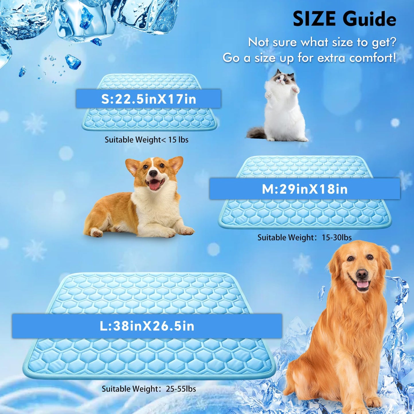 dgdgbaby Arc-Chill Dog Cooling Mat, Non-Slip Washable Portable Cool Pad