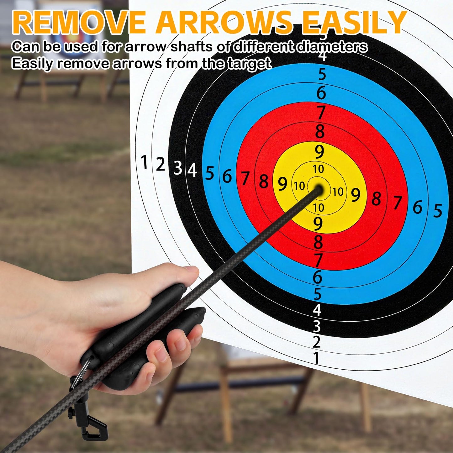 3 Pack Archery Arrow Puller Target Remover Gripper, Rubber Arrow Puller Tool with Belt Clip, Hand Saver Arrow Puller Gripper Archery for Practice Shooting, Black