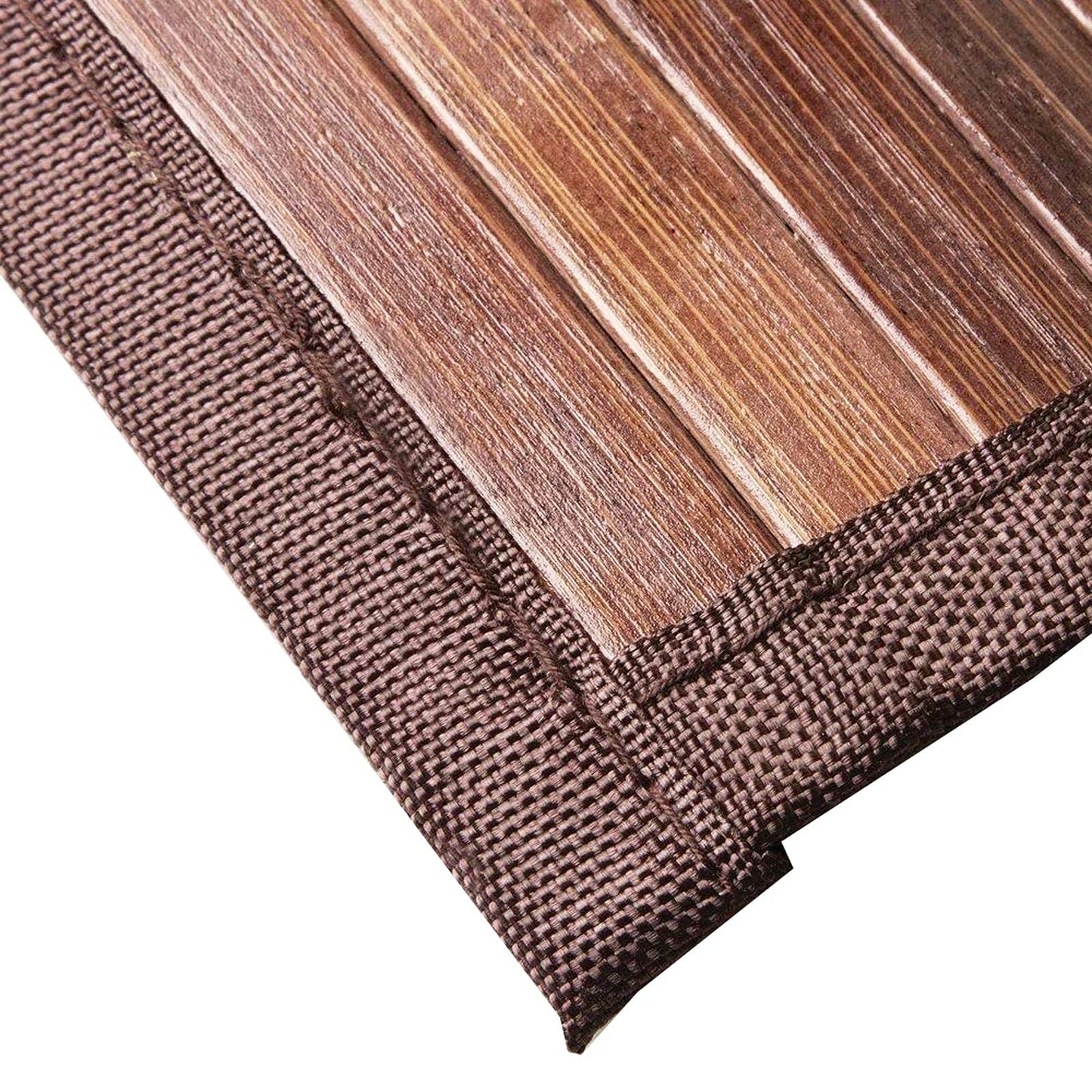 Queensell Bamboo Rug – Bamboo Bathroom Accessories Area Rug – Bath Mat – Bathroom Rugs – Runner Small Rug 17" x 24" Dark Brown