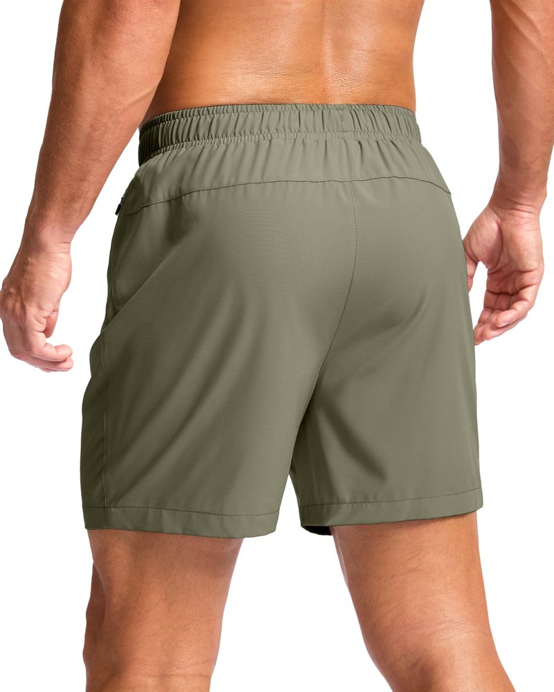 G Gradual Men's Athletic Running Shorts with Zipper Pockets Quick Dry 7"/ 5"/ 9" Workout Gym Shorts for Basketball Hiking(Sage Green,5M)