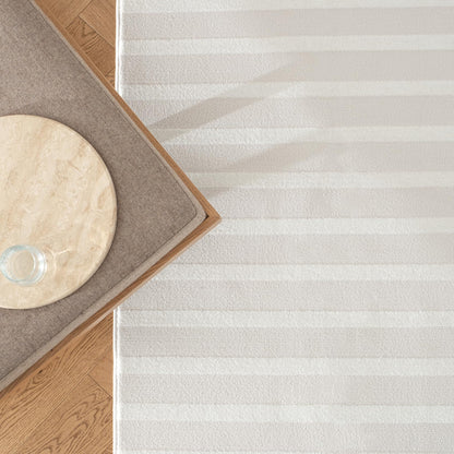 Revival Rugs Staves 8'x10' Area Rugs for Living Room Bedroom Dining Room - Washable, Oeko-TEX Certified, Cream