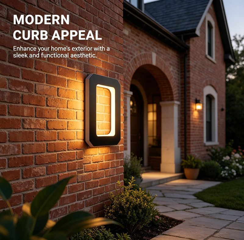 Solar Lighted House Numbers for Outside - 6.7-Inch Solar LED House Numbers & Letters, IP44 Weatherproof Wall Mount for Home Garage Fence with Easy Installation (6-Black)