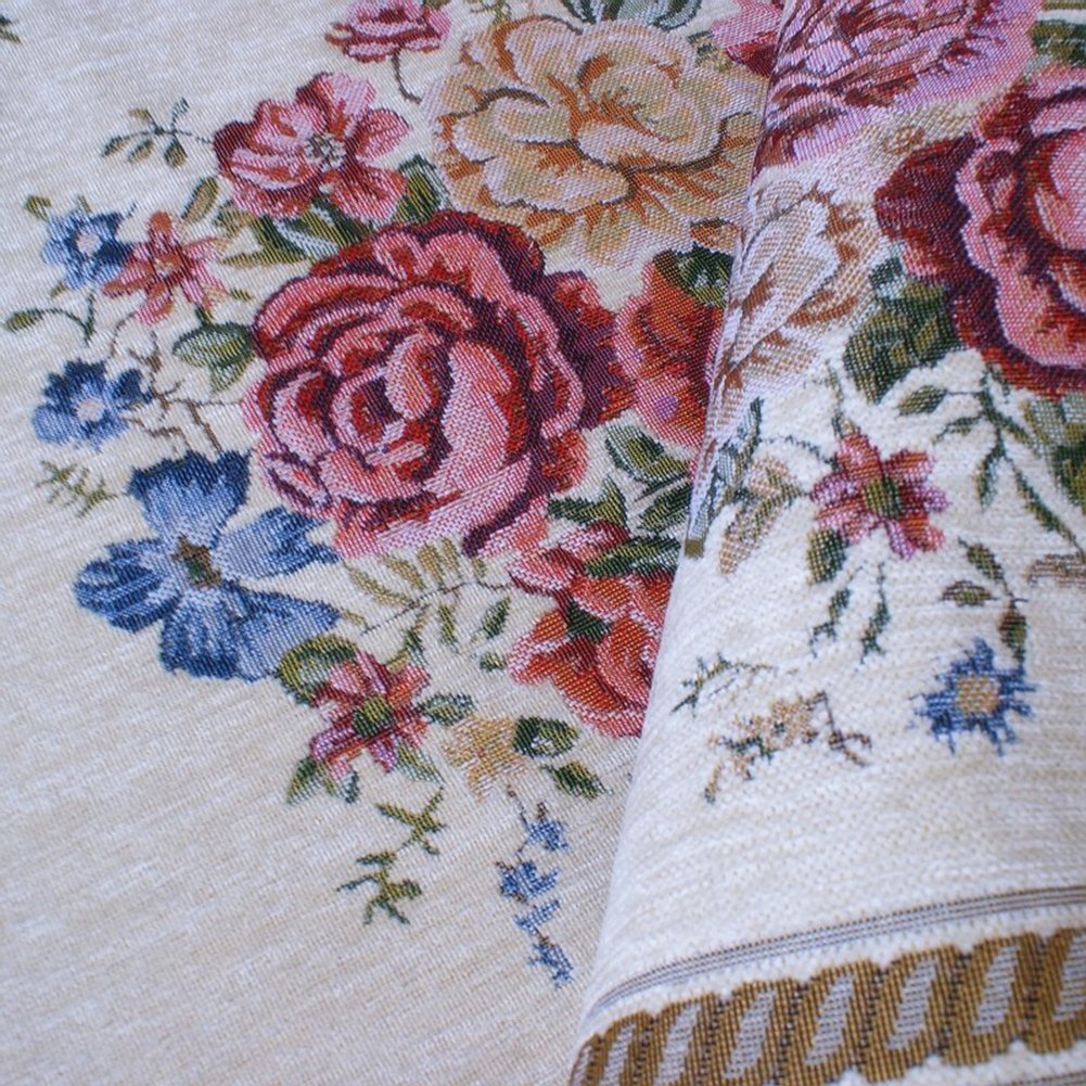 UKELER Rustic Shabby Rose Rug Luxury Vintage Elegant Traditional Rugs Accent Floral Rugs Carpet for Home Living Room/Bedroom, 4' x 6', Country Rose