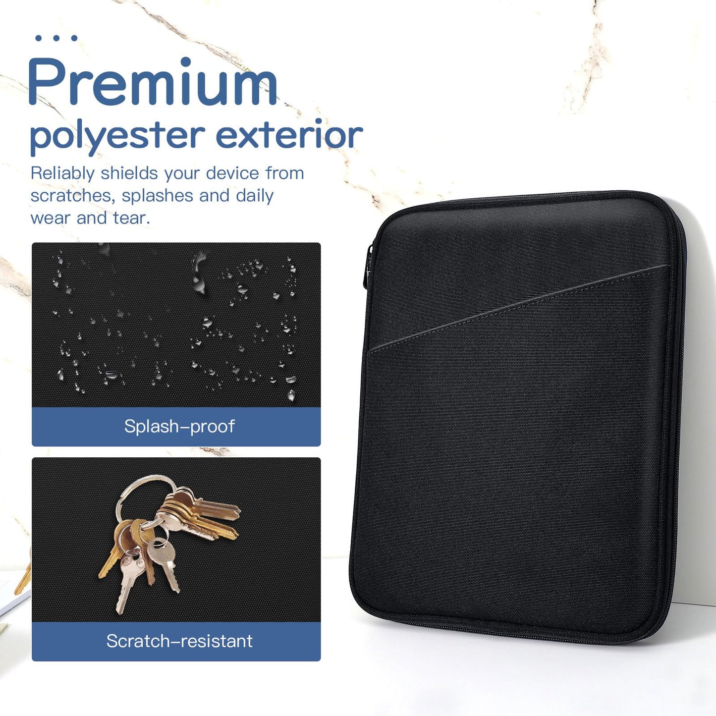 Dadanism 9-11" Tablet Sleeve Bag Carrying Case for iPad (A16) 11th Gen 11", iPad 10th Gen 10.9" Air 5/4, iPad Air M4/Pro 11", iPad 9/8/7th, Galaxy Tab A11+ Plus 11", Remarkable 2 10.3", Black