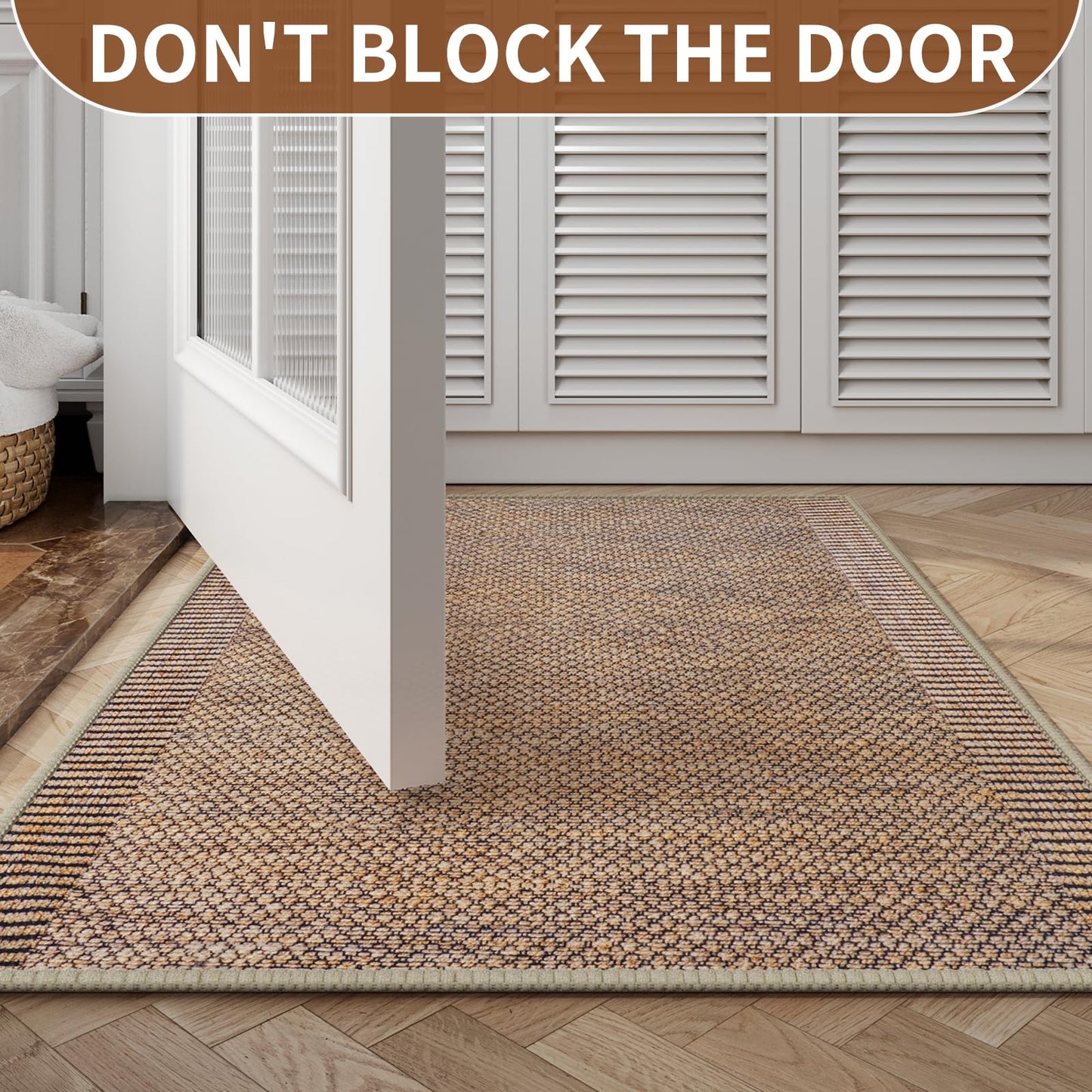 QiCaiJia 2x5 Kitchen Runner Non Slip Kitchen Rugs Mat, Washable Hallway Runner Rug Soft Long Low Pile Farmhouse Entryway Floor Mat for Bedroom Laundry Living Room Beside Rug