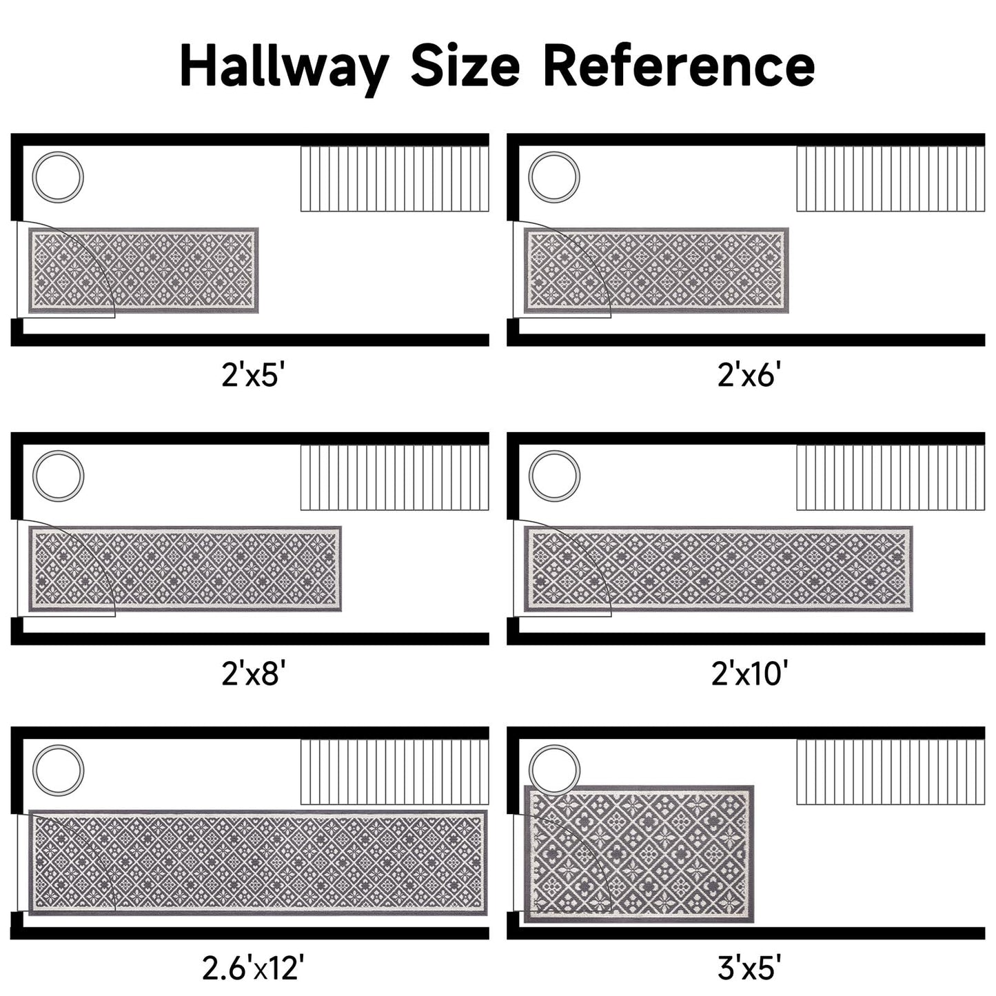 Ileading Hallway Runner Rug 2x10 ft,Washable Indoor Grey Entryway Carpet with Non Slip Rubber Backing,Low Pile Heavy Duty Kitchen Floor Mat for Entrance & High Traffic Areas