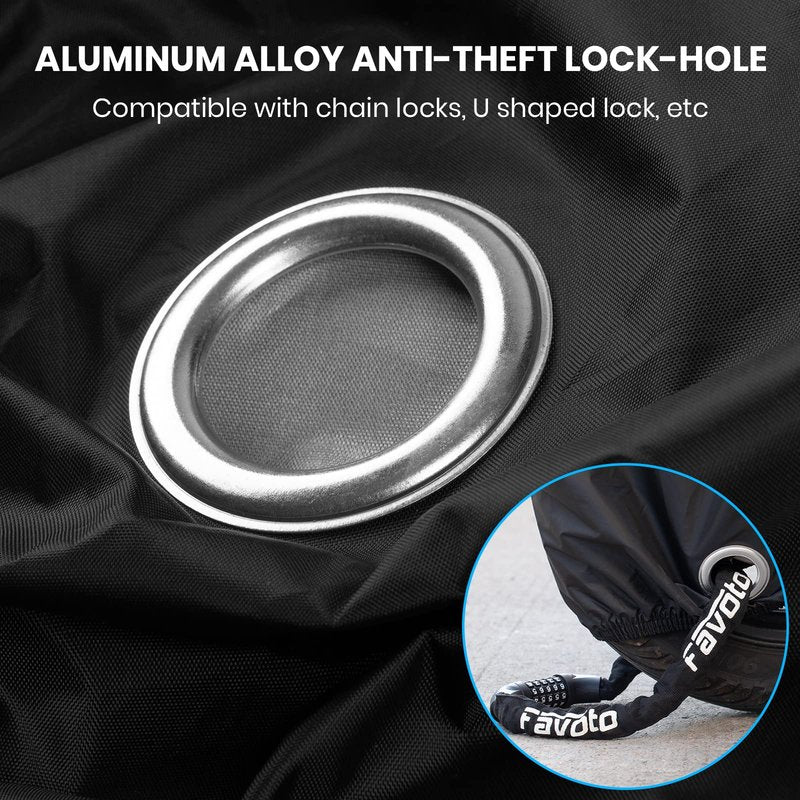 Favoto Bike Cover Waterproof Outdoor - Bicycle Covers for 1 or 2 Bikes Outside Storage Rain Dust Sun Wind Proof with Lock Hole Storage Bag for Ebike Mountain Road Electric Bike