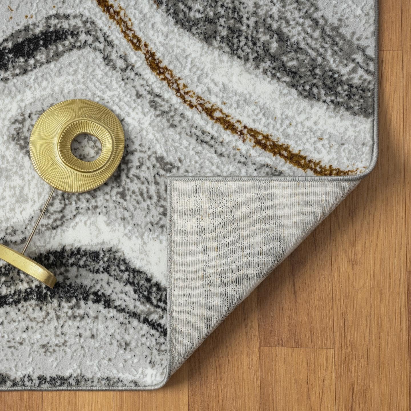 LUXE WEAVERS Marble Patterned Abstract Swirl Gray 5x7 Area Rug