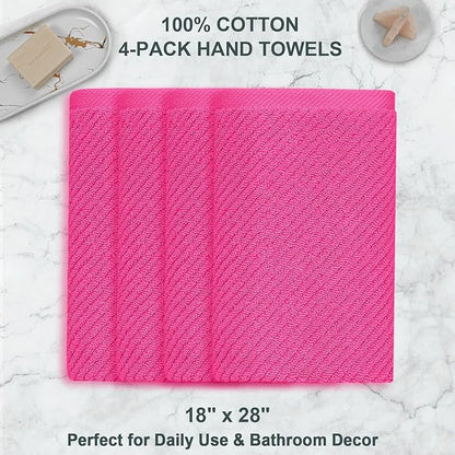 VOOVA & MOVAS Bathroom Hand Towels Set of 4, Large 18"x28"