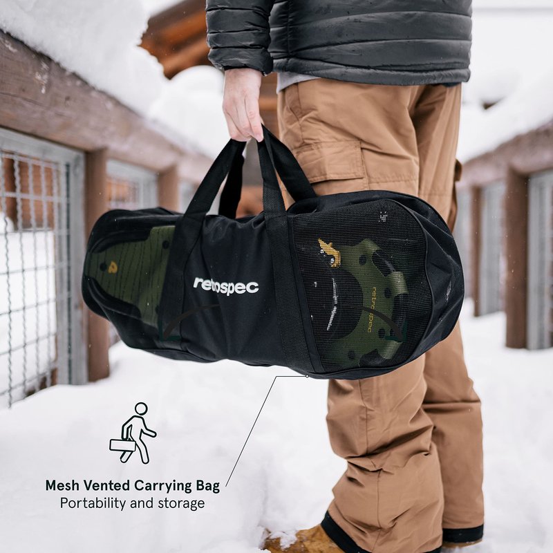 Retrospec Drifter Snowshoes for Women & Men - Lightweight Aluminum Frame Snow Shoes with Double Ratchet Binding System, Heel Lifts & Carry Bag for All Terrain Hiking & Winter Sports