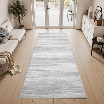 PADOOR Modern Abstract Runner Rug - 2x6 Washable Hallway Rugs, Ultra Soft Non-Slip Low Pile Floor Rugs for Hallway Entryway Kitchen Bedroom Bedside Laundry Room Grey