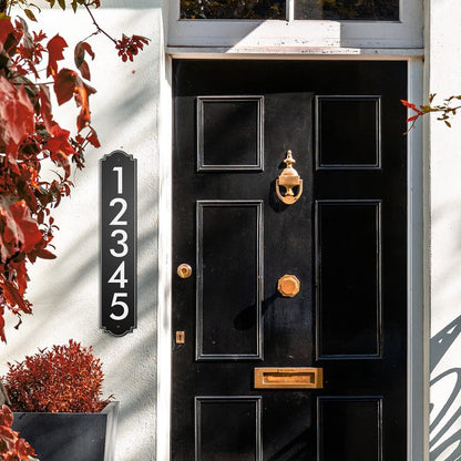 House Number, Address Plaque Outside Sign - Mailbox Numbers (18" x 3.5") Customized Sign for House, Store, Office, Outside, 911 Visibility Signage, Any Font (Vertical)