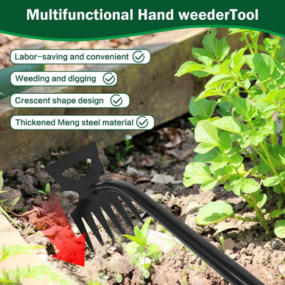 Pnylqo Weed Remover Tool,Portable Garden Weeder Tool,2026 New Gardening Weeding Tools,for Garden Hand Tools for Vegetable Gardening Backyard Farm Planting & Uprooting Weeding Tool (6 Teeth)