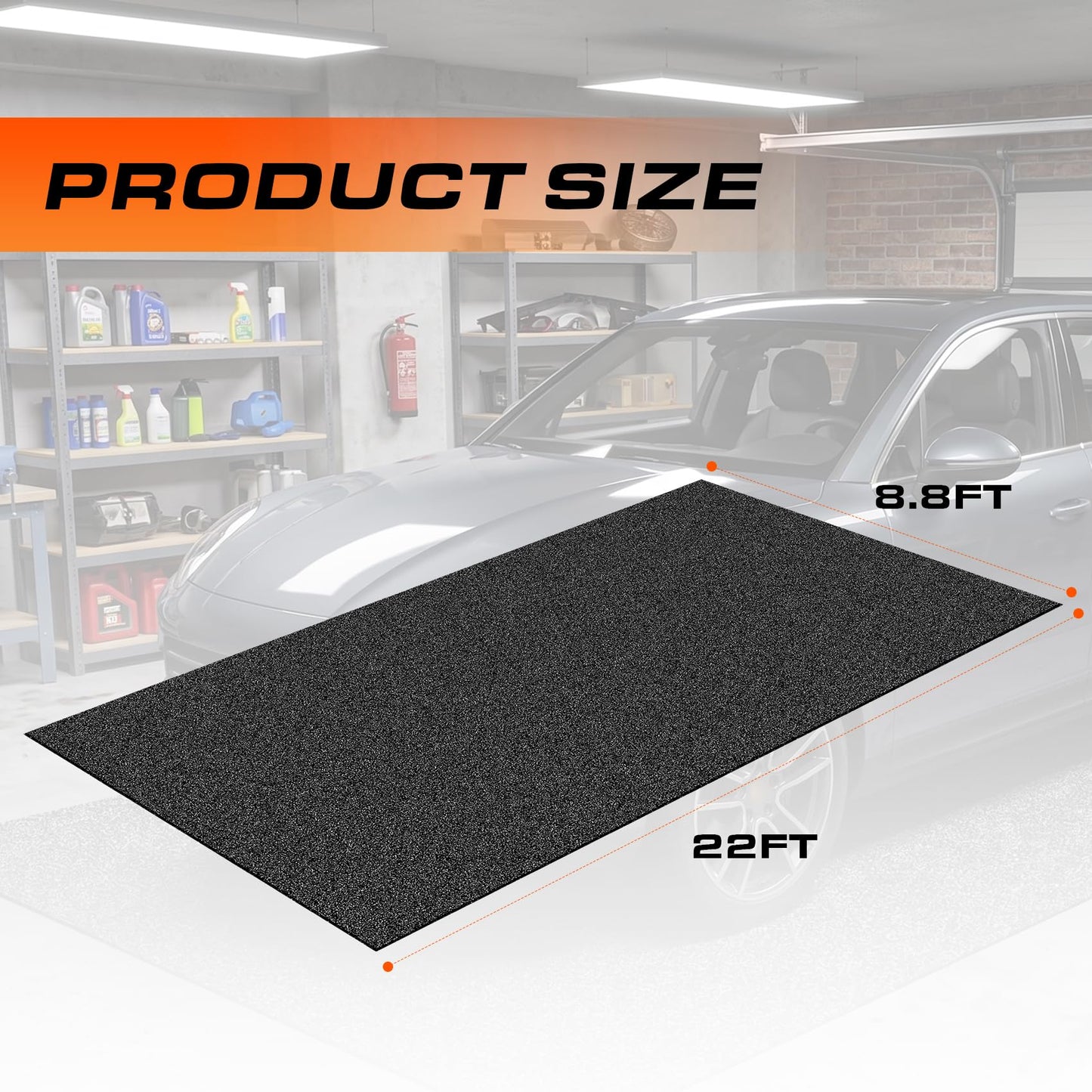 8.8 x 22 FT Garage Floor Mat,Oil Spill Resistant Garage Pad,Garage Flooring