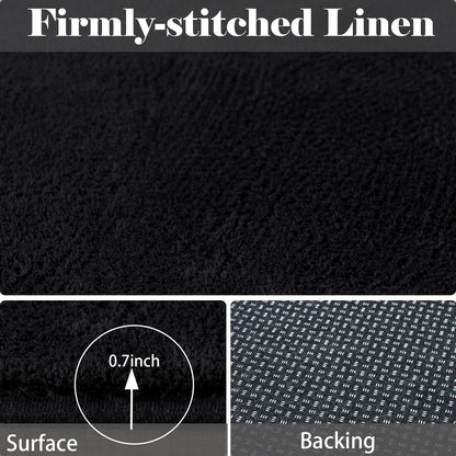 QDUIDU Large Area Rugs for Bedroom Living Room - 6x9 Feet Ultra Soft Black Rug Thickened with Memory-Foam, Solid Modern Minimalist Carpets for Home Decor, Non-Slip and Comfy Nursery Room Rugs