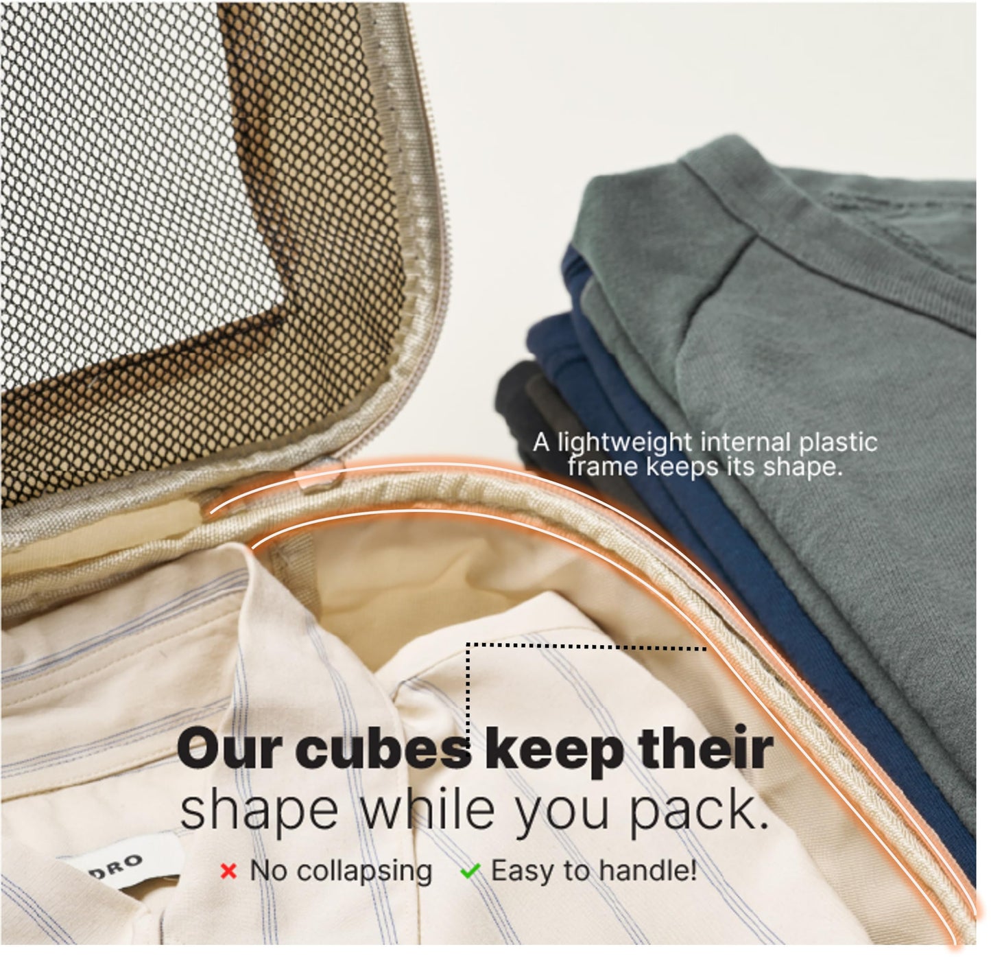 LeanTravel Premium Compression Packing Cubes for Travel - Suitcase Organizer Bags with Double Zipper & Breathable Mesh Panel - Space Saving Carry On Luggage Essentials (6-Pack, Sand)