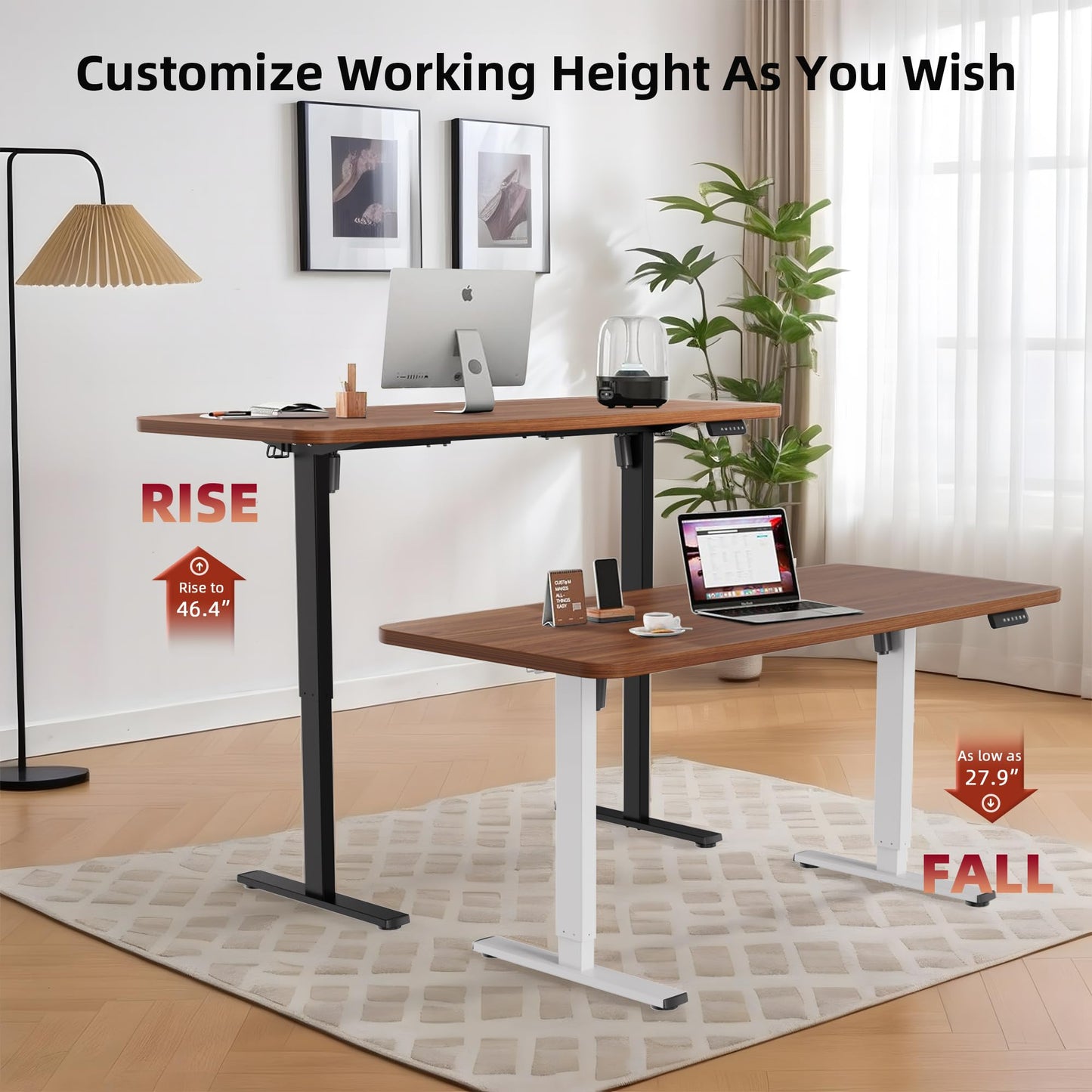 PiomuDek Standing Desk Frame with 330lbs Powerful Dual Motor, Electric Adjustable Height Computer Table Legs, Sit Stand Up Desk Base with Memory Controller, for Home Office, White,ED04NW (Frame Only)
