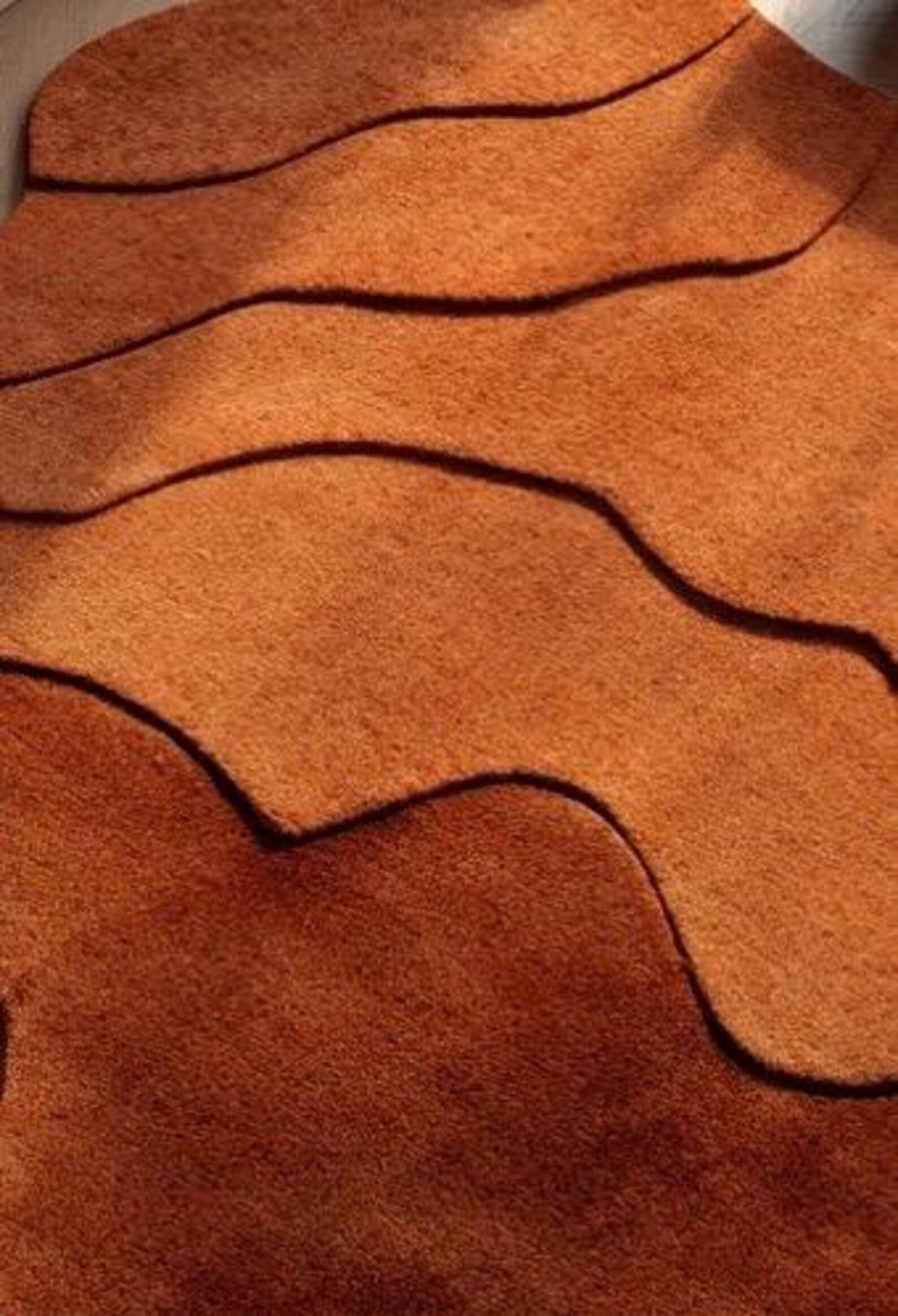 Anthrofy Taliaferro Irregular Area Rug – 5’ x 8' – Handmade Wool Area Rugs – Brown – Rugs for Living Room, Bedroom – Anti-Skid – Carpets with Non-Slip Natural Backing with 100% Cotton