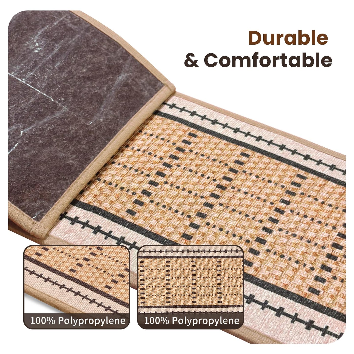 Mollydot Stair Treads Non Slip 15PCS - 8"x30" Indoor Stair Runners for Wooden Steps, Soft Carpet Stair Treads, Edging Stair Rugs, Peel and Stick Stair Treads Washable Reusable Self-Adhesive (Beige)