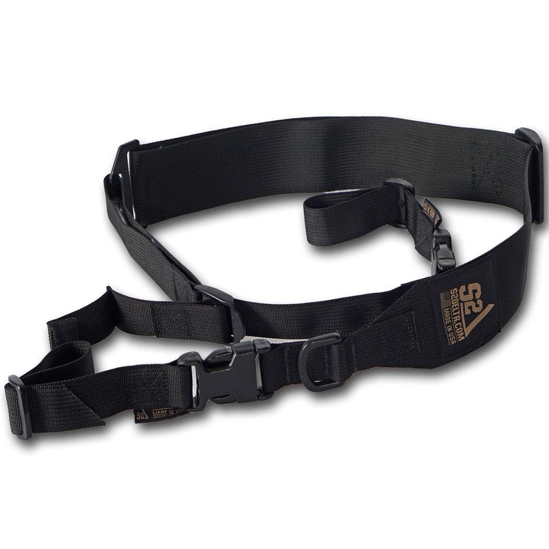 S2Delta - USA Made Premium 2 Point Rifle Sling, Fast Adjustment, Modular Attachment Connections, Comfortable 2” Wide Shoulder Strap