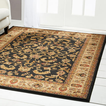 Home Dynamix 3208-457 Royalty Elati Traditional Area Rug 43"x62", Oriental Black/Ivory
