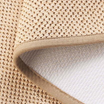SAFAVIEH Area Rug 6x8 Oval - Natural Fiber Collection - Maize & Linen Color, Sisal, Woven Design with Border (NF141B)