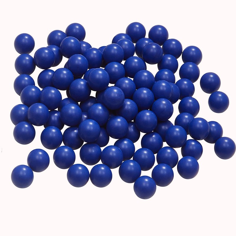 100 Counts 50 Cal. Solid Nylon Balls for Tr50/BP50/HDP50/HDR50, Reusable .50 Caliber Hard Plastic Projectiles Paintball Pellets for Self Defense and Target Practice(Blue)