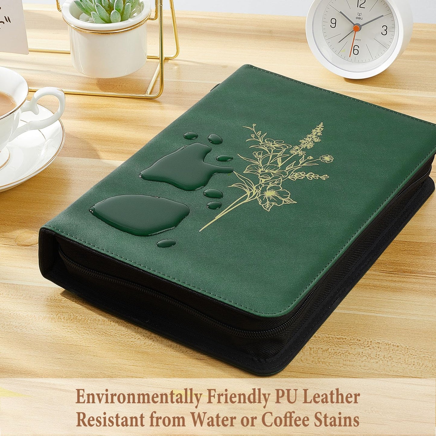 Bible Cover Case for Women and Men, PU Leather Bible Bag Bible Study Supplies Accessories with Detachable Wrist Strap