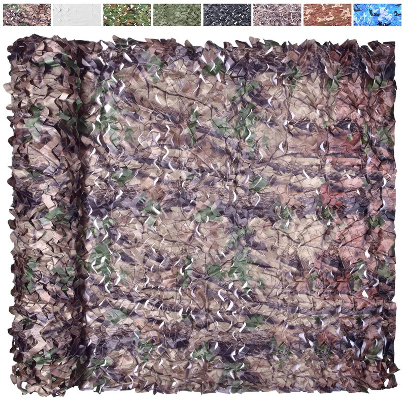 Yeacool Camo Tarp Bulk Roll Camo Net Camo Cover Camouflage for Hunting Blind Military Party Decor Canopy Outdoor Photo Background Window Screen Cover (Camo Bionic Leaves, 32.8ftx4.9ft, 10m*1.5m)