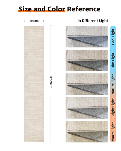 Art&Tuft Runner Rug Non-Slip - 2x12 Runner Rugs for Hallways, Washable Rugs Runners, Low-Pile, Soft Distressed Carpet Hallway Runner for Bedroom Bathroom Kitchen Laundry Living Room, Beige