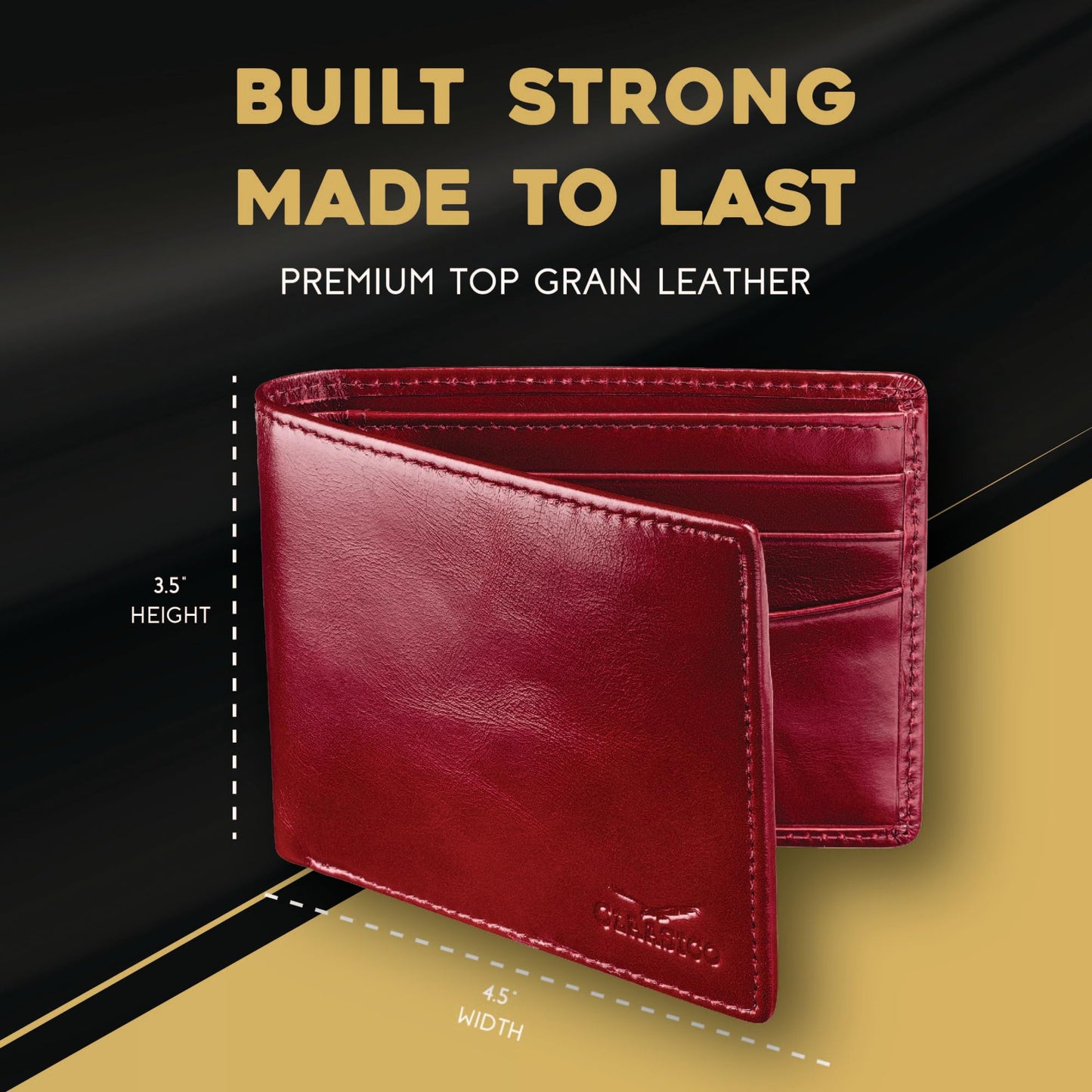 Claasico Men’s Bifold Wallet for Men – Genuine Leather RFID Wallet, Slim Billfold Cardholder w/ID Window – Gift Box Included