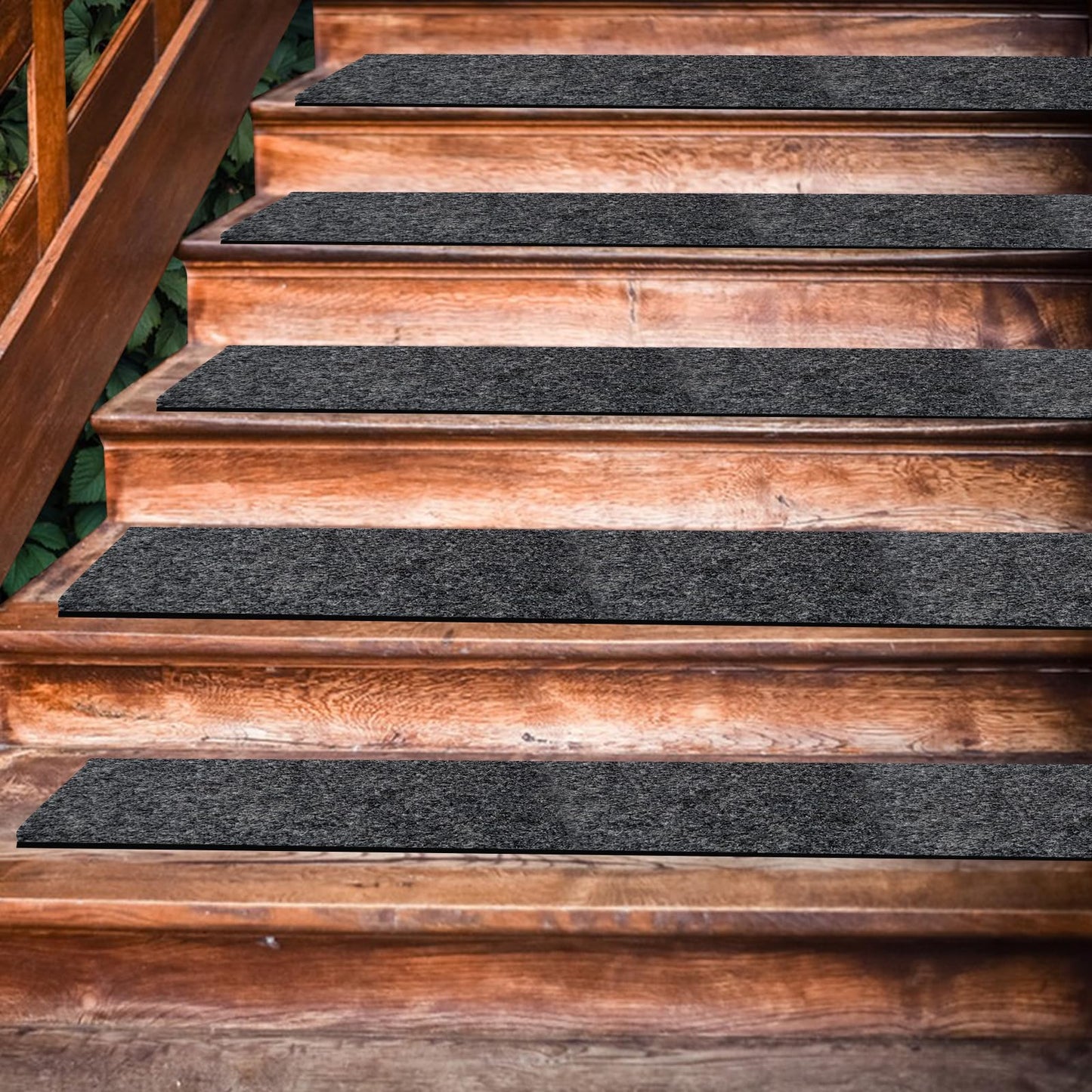 LYMOI 10 Pack Non-Slip Stair Treads for Wooden Steps, 6''x30'' Stair Carpet Treads Outdoor, Peel and Stick Stair Treads, Indoor Stair Runner Mats for Kids Elders & Pets with Reusable Adhesive