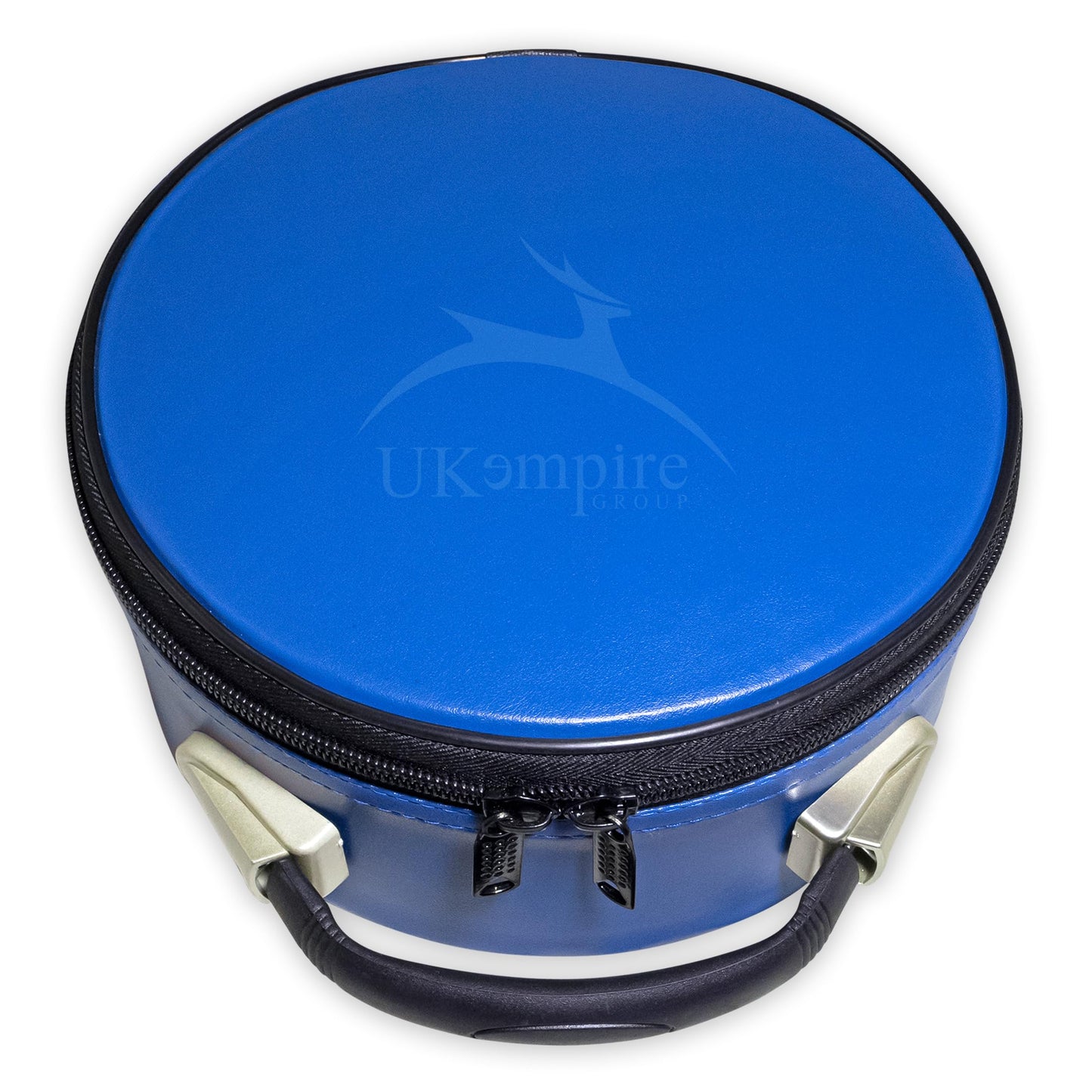 UK EMPIRE GROUP Premium Masonic Crown Cap Case Leather – Freemason Hat Storage Carrying Box, Blue (Plain)