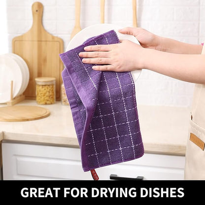 Homaxy 100% Cotton Terry Kitchen Dish Cloths, Ultra Soft and Absorbent Dish